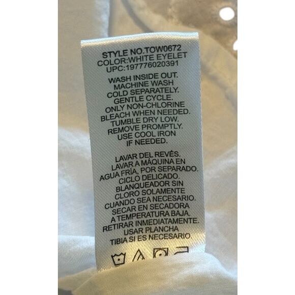 Draper James Top Women Small White Eyelet Cottage Cotton Prairie Feminine - Picture 7 of 8